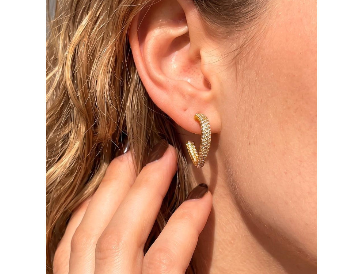 Stainless Steel Golden Spark Earring