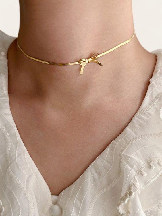 Stainless Little Bow Necklace