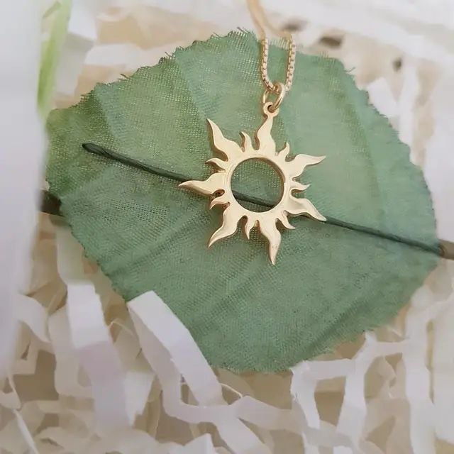 Stainless Golden Rayes of Sunshine Necklace