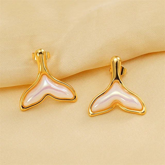 Stainless Dolphin tail Earring