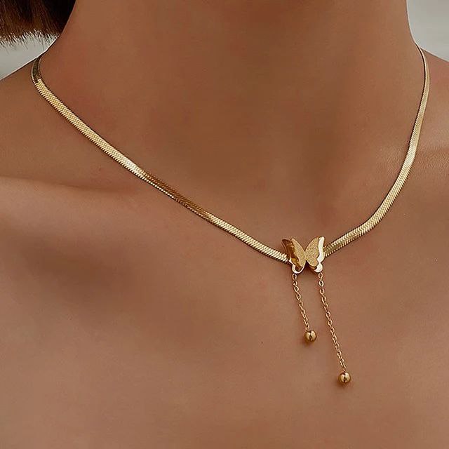 Stainless Middle Butterfly Necklace