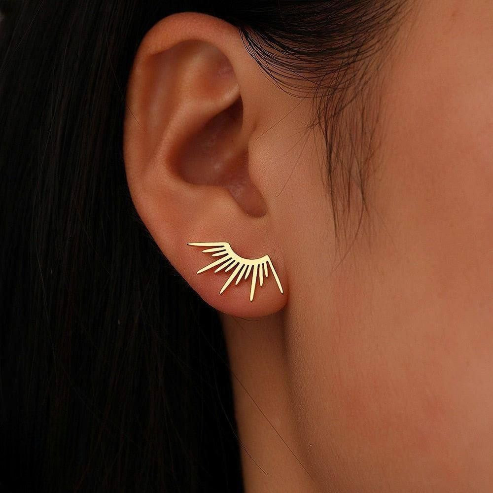 Stainless Sun Rays Earring