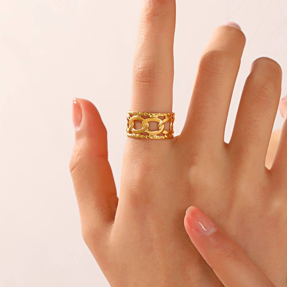 Stainless Edda Free Size Ring