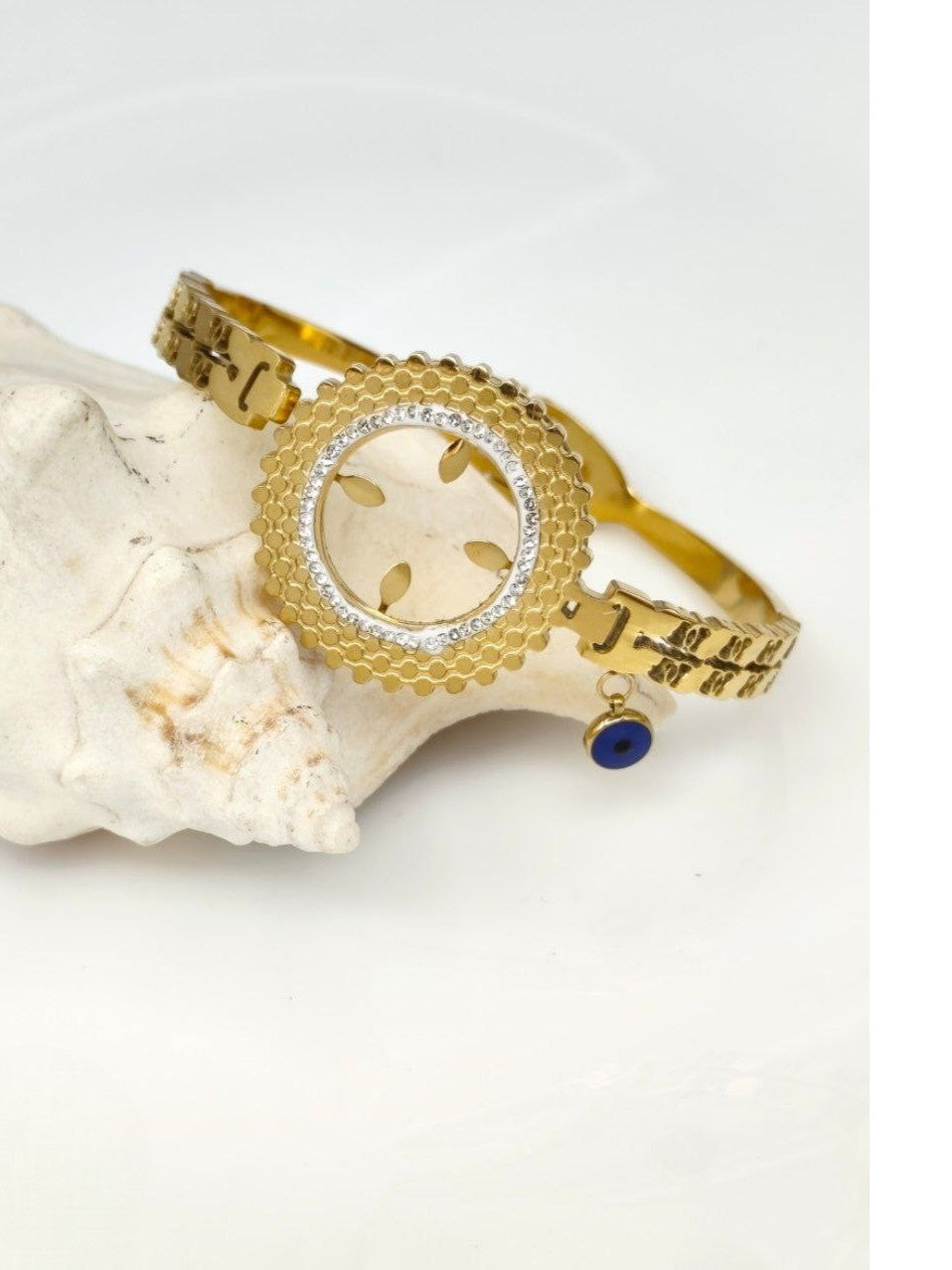 Stainless Steel Daisy Bangle