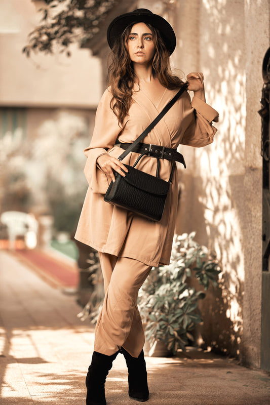 Black Snake Skin Cross Bag