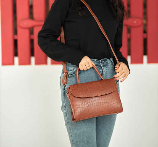 Havane Snake Skin Cross Bag