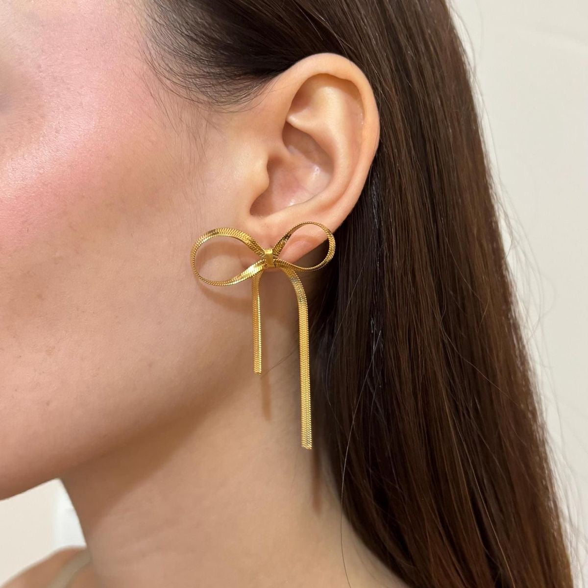 Stainless Steel Bow Earring