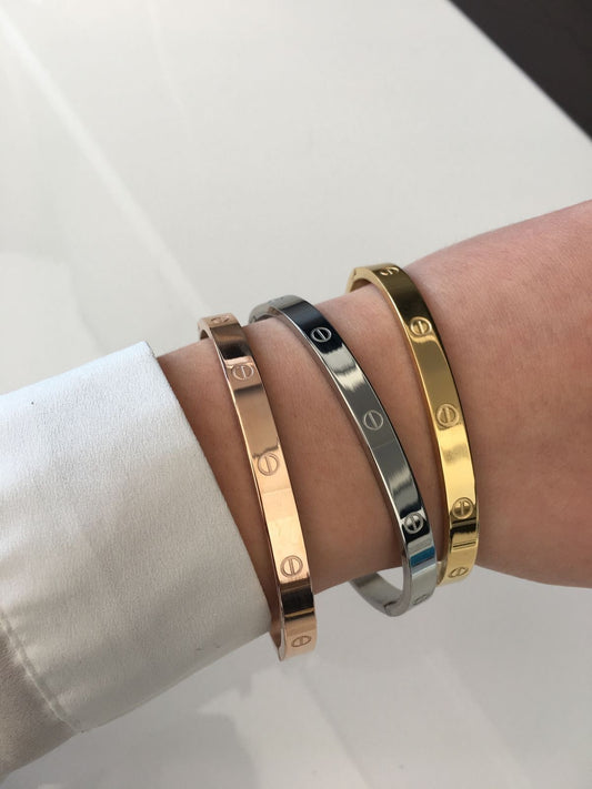 Stainless Gold & Silver & Bronze Cartier Bangles
