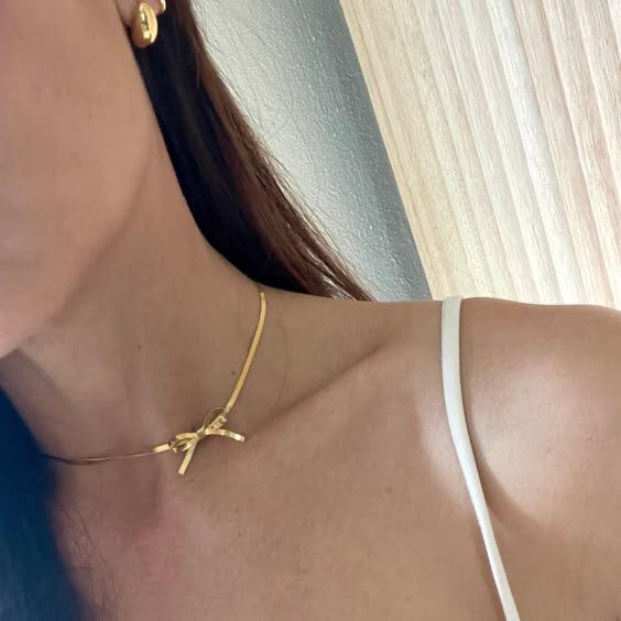 Stainless Little Bow Necklace