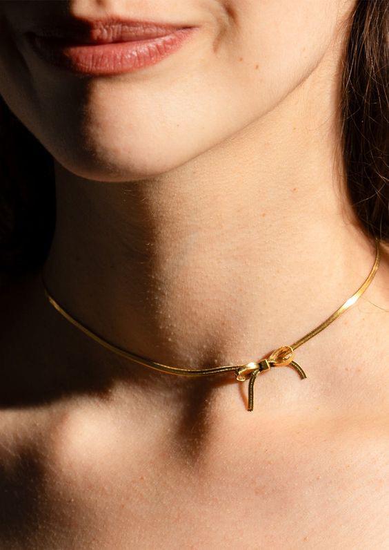 Stainless Little Bow Necklace