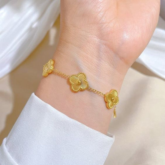 Stainless Steel Gold Van Cleef Bracelet