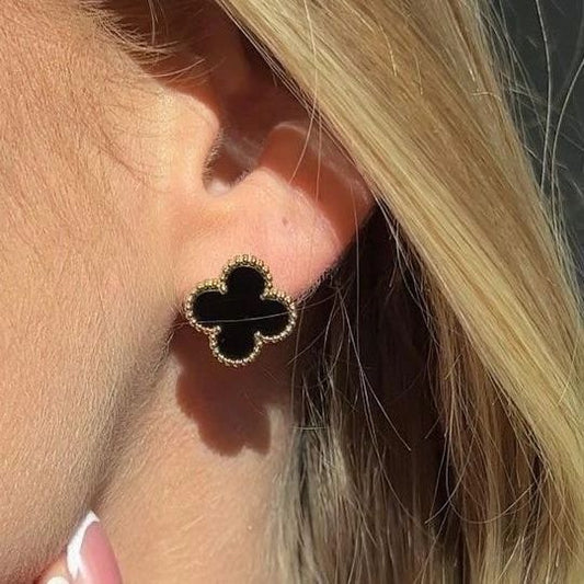 Stainless Steel Van Cleef Black Earring