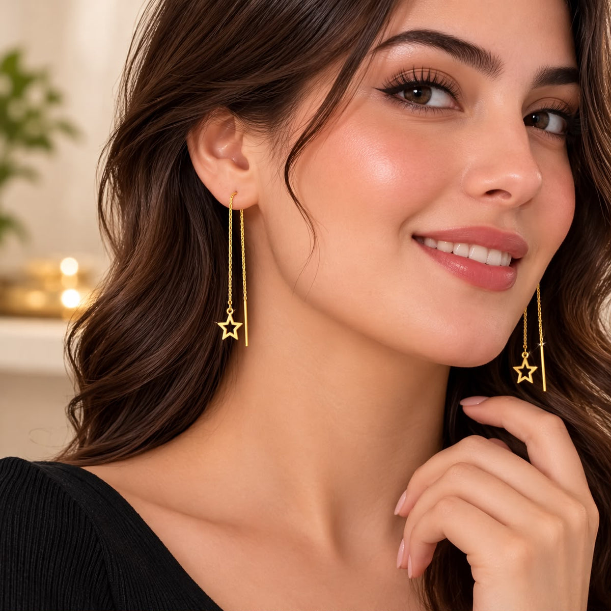 Stainless Steel Starlight Drop Earrings