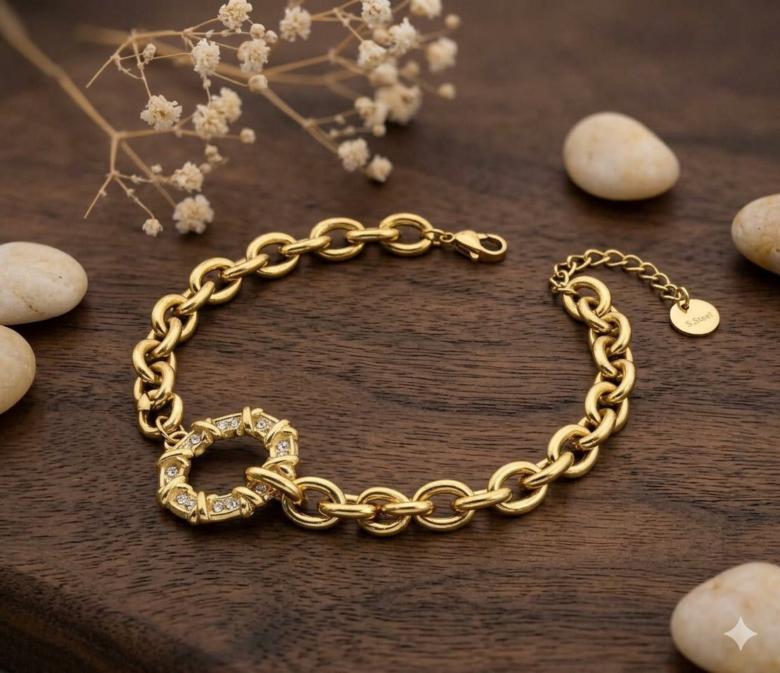Stainless Steel Dahlia Bracelet
