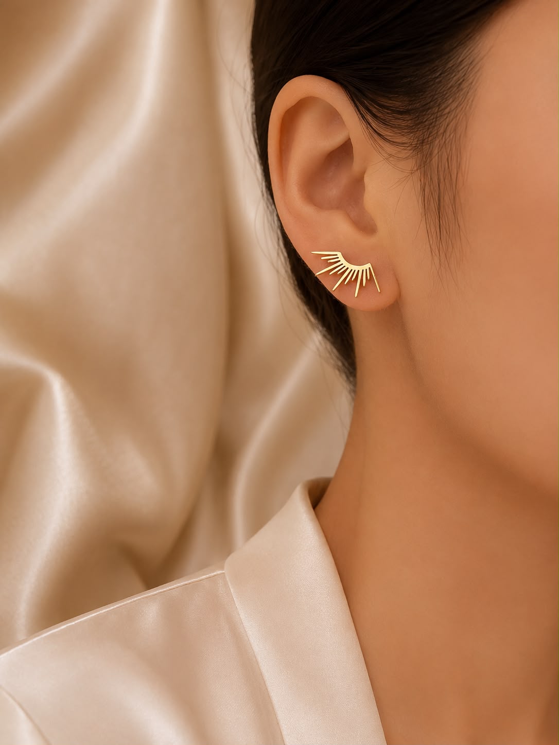 Stainless Steel Sun Rays Earring