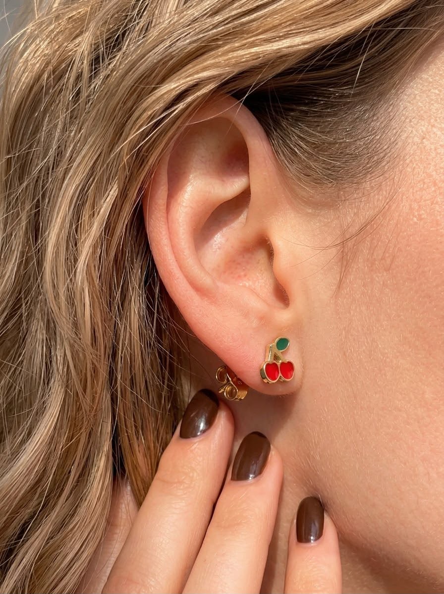 Stainless Steel Charry Earrings