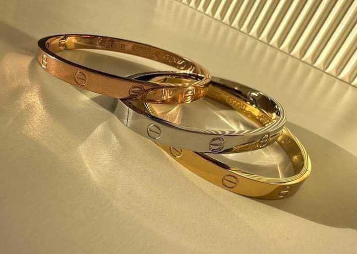 Stainless Gold & Silver & Bronze Cartier Bangles