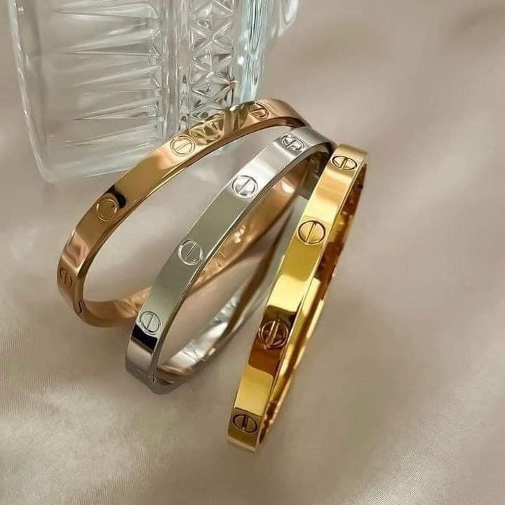 Stainless Gold & Silver & Bronze Cartier Bangles
