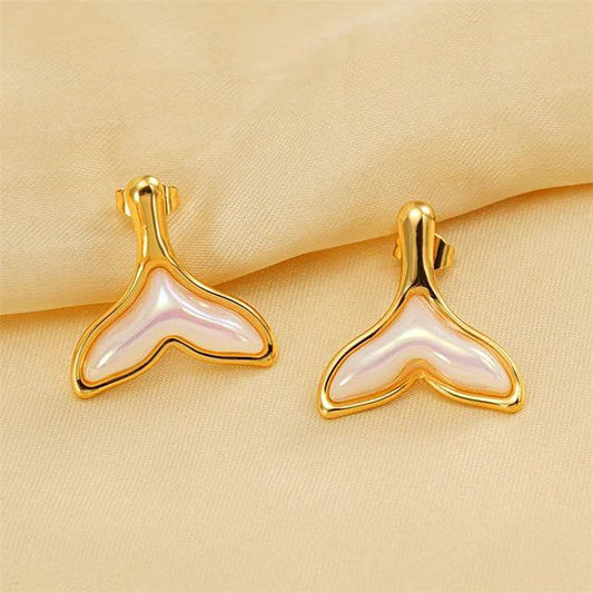 Stainless Dolphin tail Earring