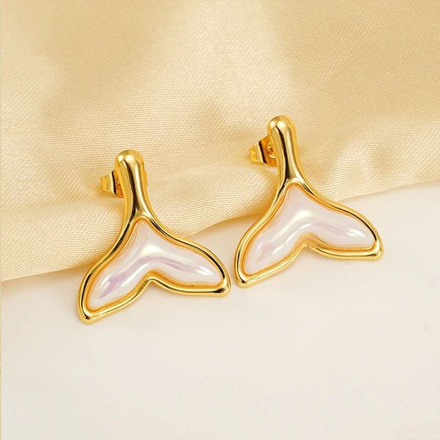 Stainless Dolphin tail Earring
