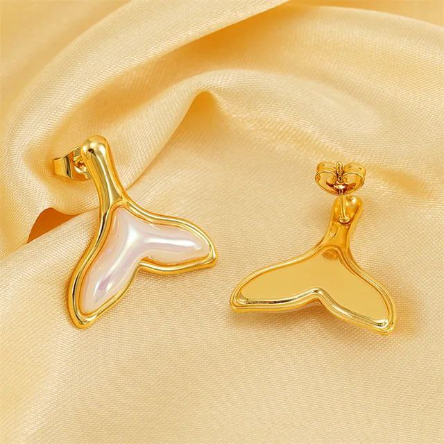 Stainless Dolphin tail Earring
