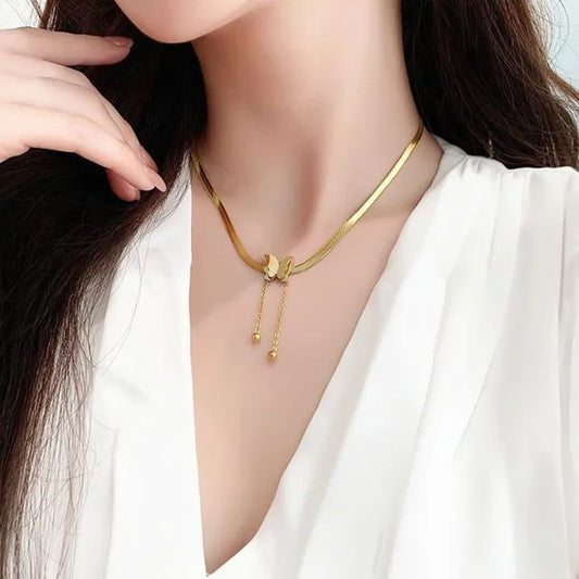 Stainless Middle Butterfly Necklace