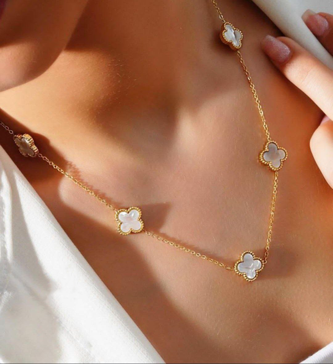 Stainless White Van Cleef Necklace
