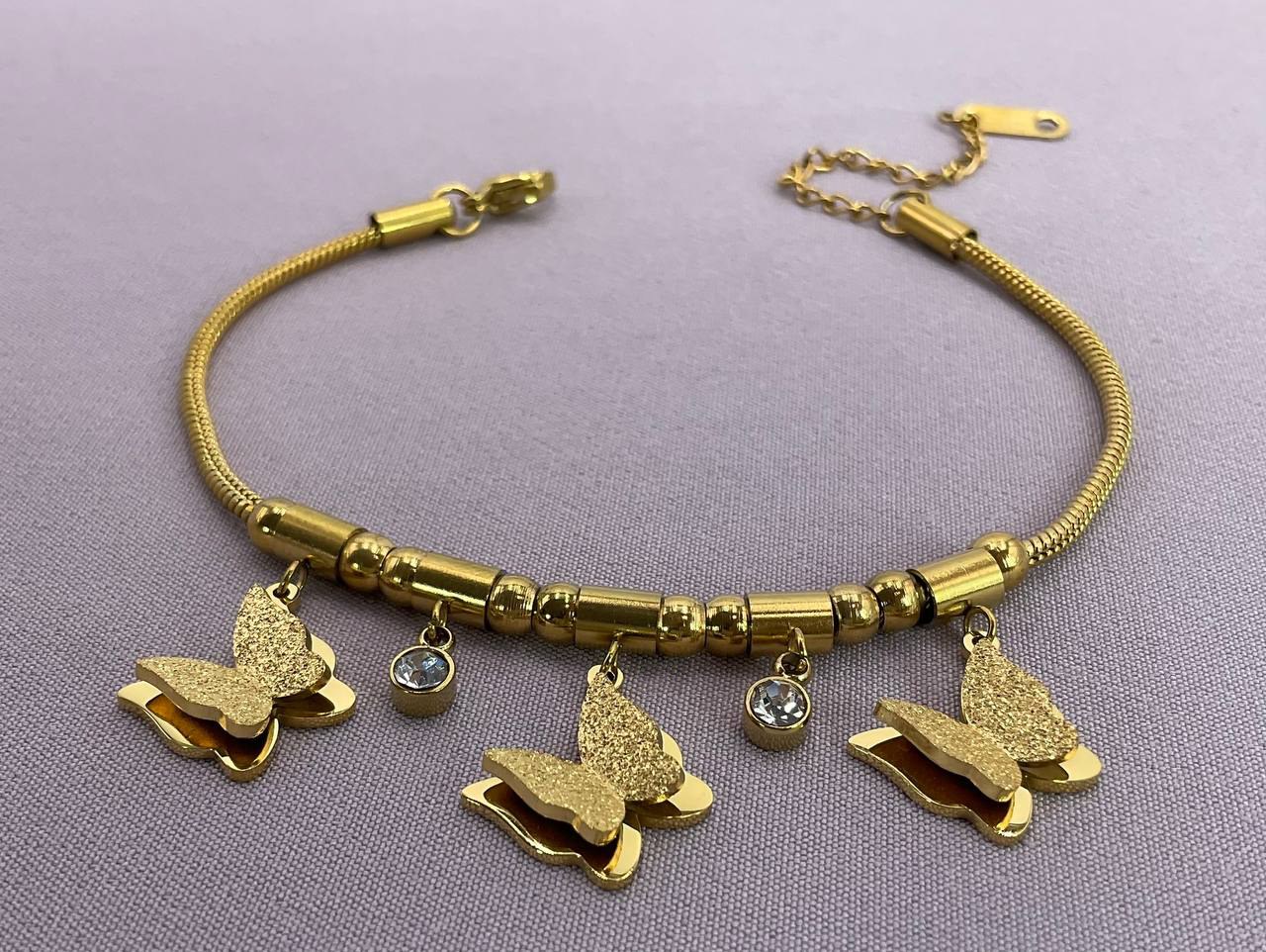 Stainless Chained Butterflies Bracelet
