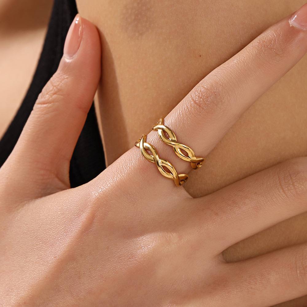 Stainless Celestina Free Size Ring