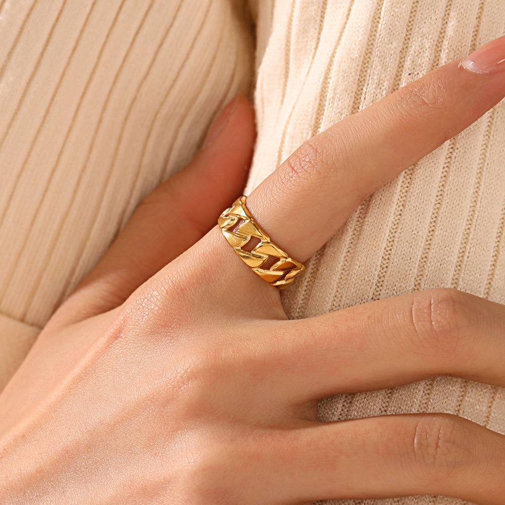 Stainless Carlotta Free Size Ring