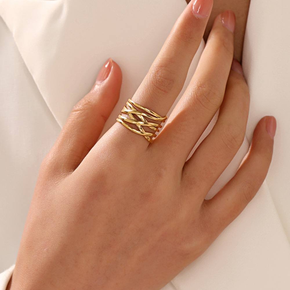 Stainless Zeta Free Size Ring