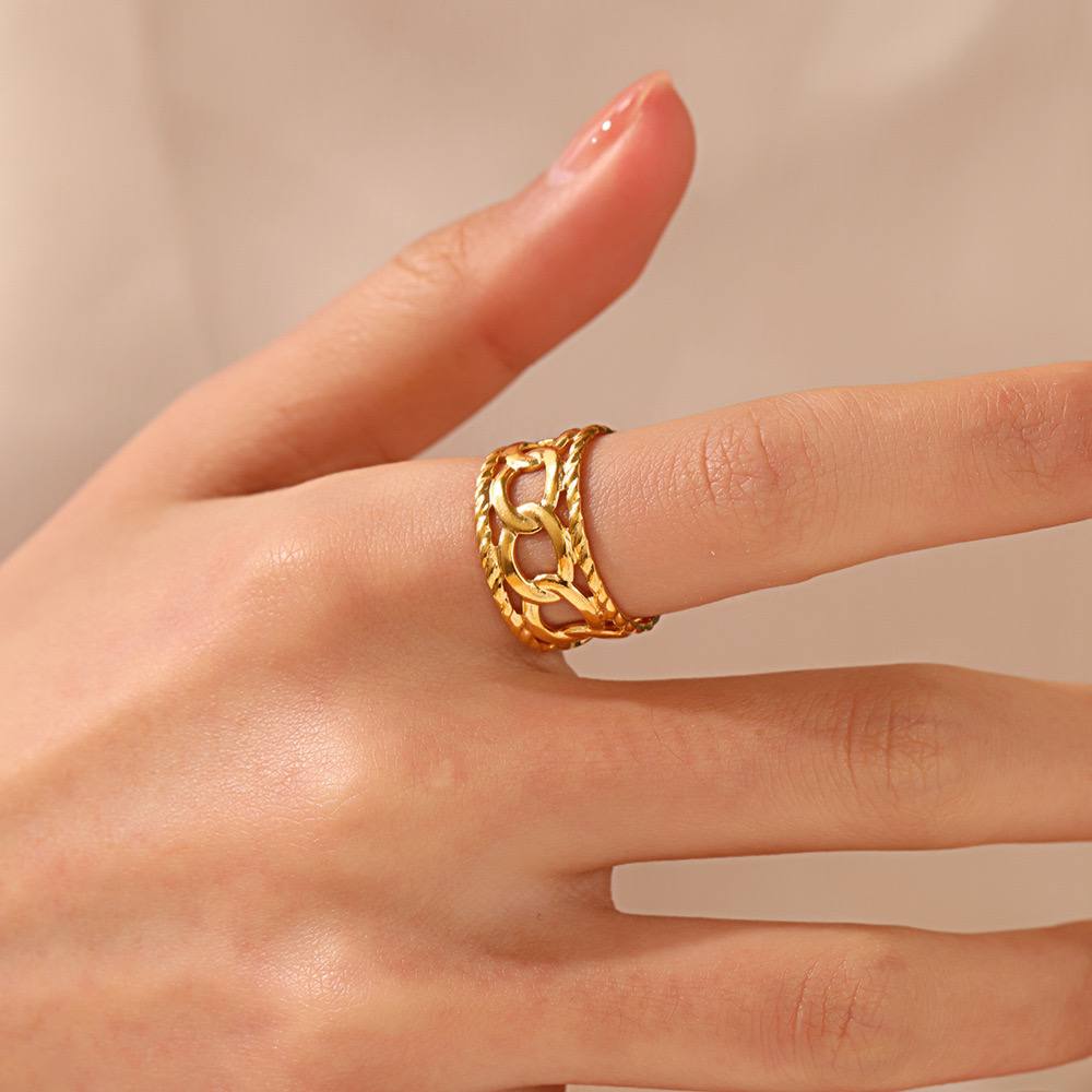 Stainless Edda Free Size Ring