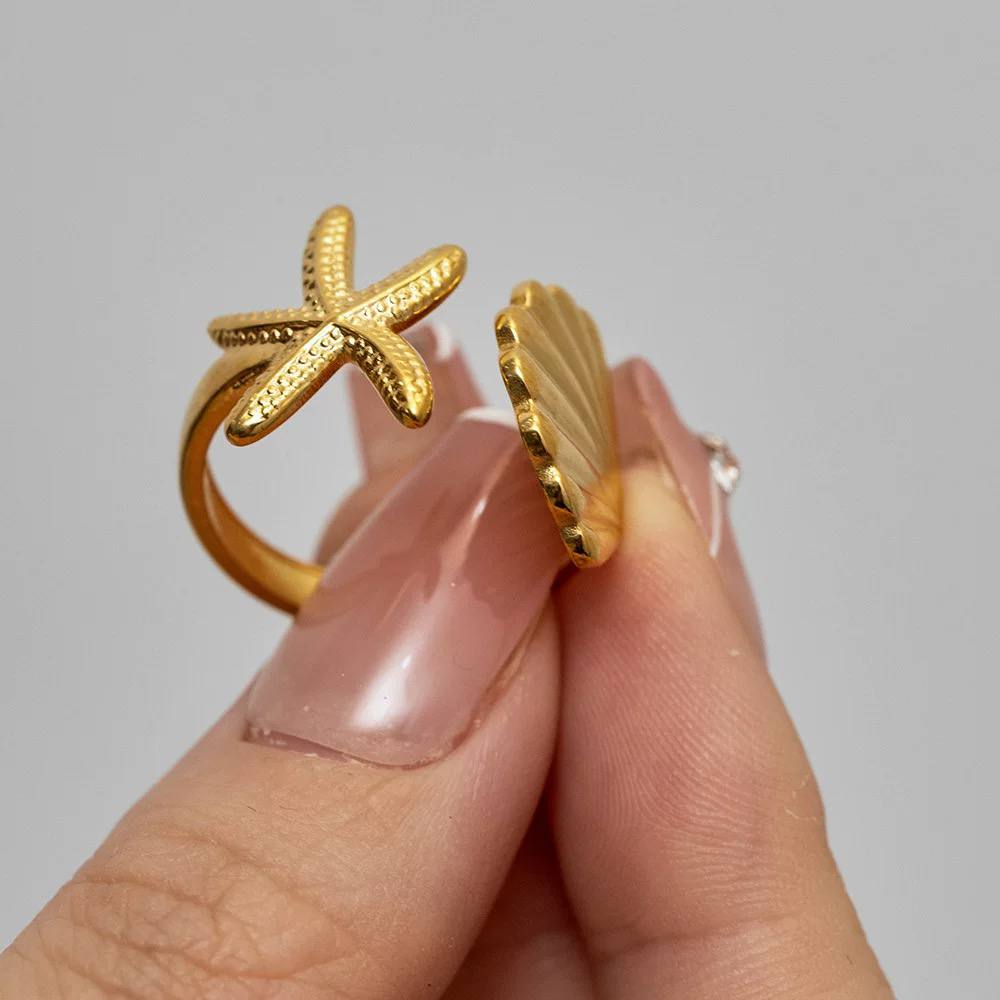 Stainless Seashell Ring