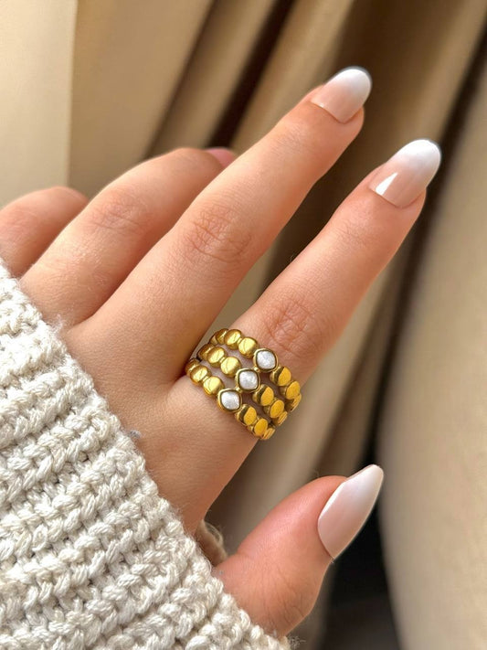 Stainless Steel Zoe Free Size Ring