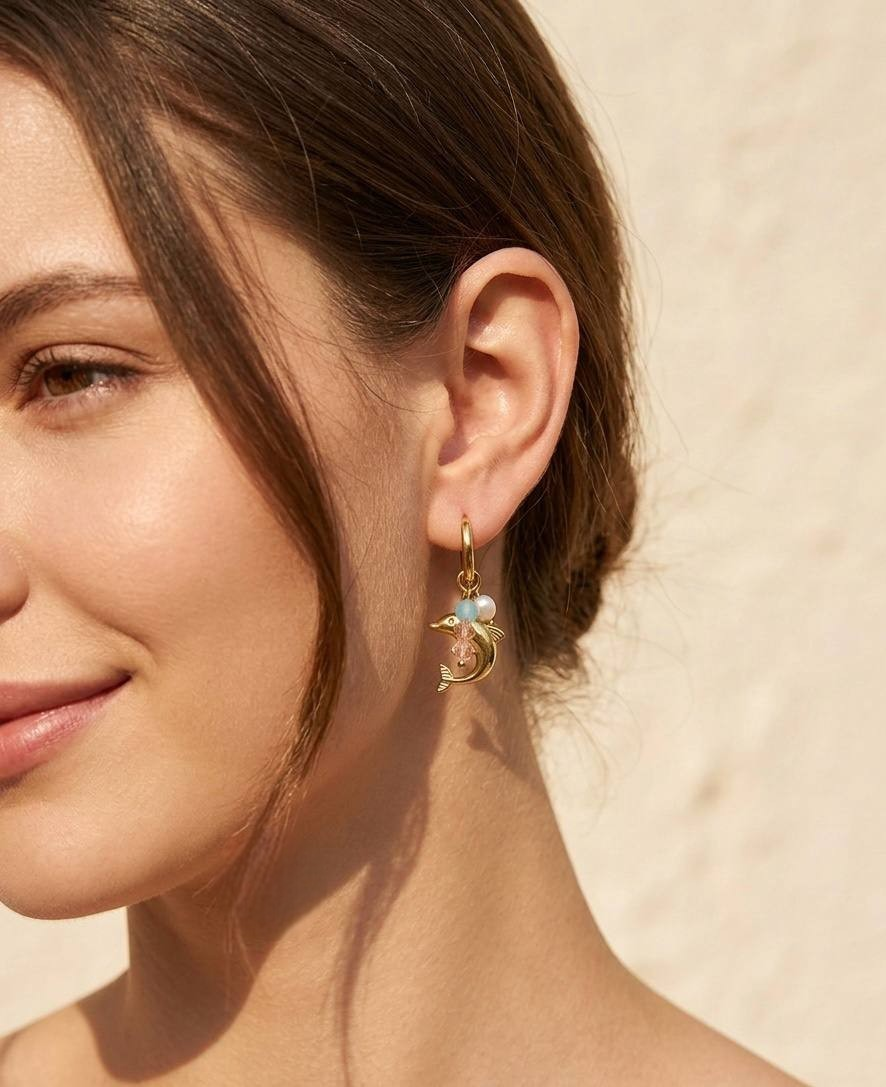 Stainless Steel Dolphin Earring