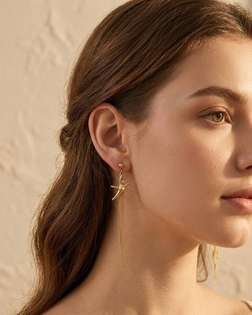Stainless Steel Starfish Earring