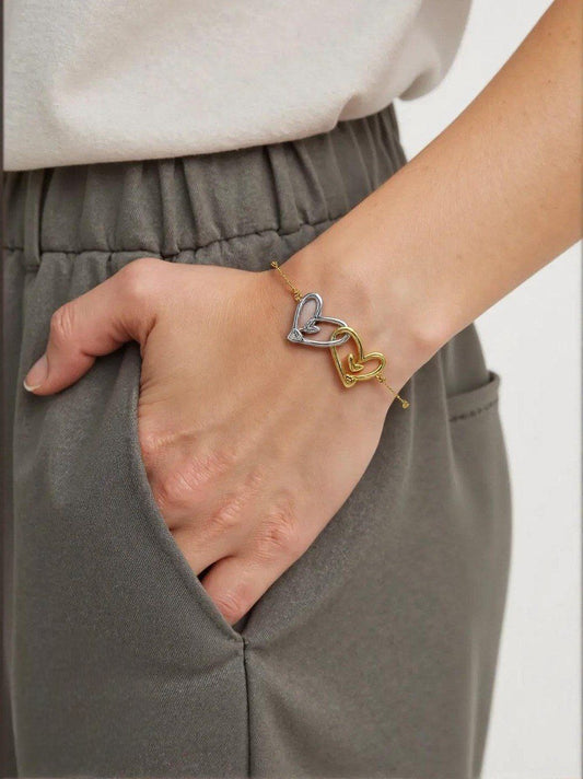 Stainless Steel LV Heart Bracelet