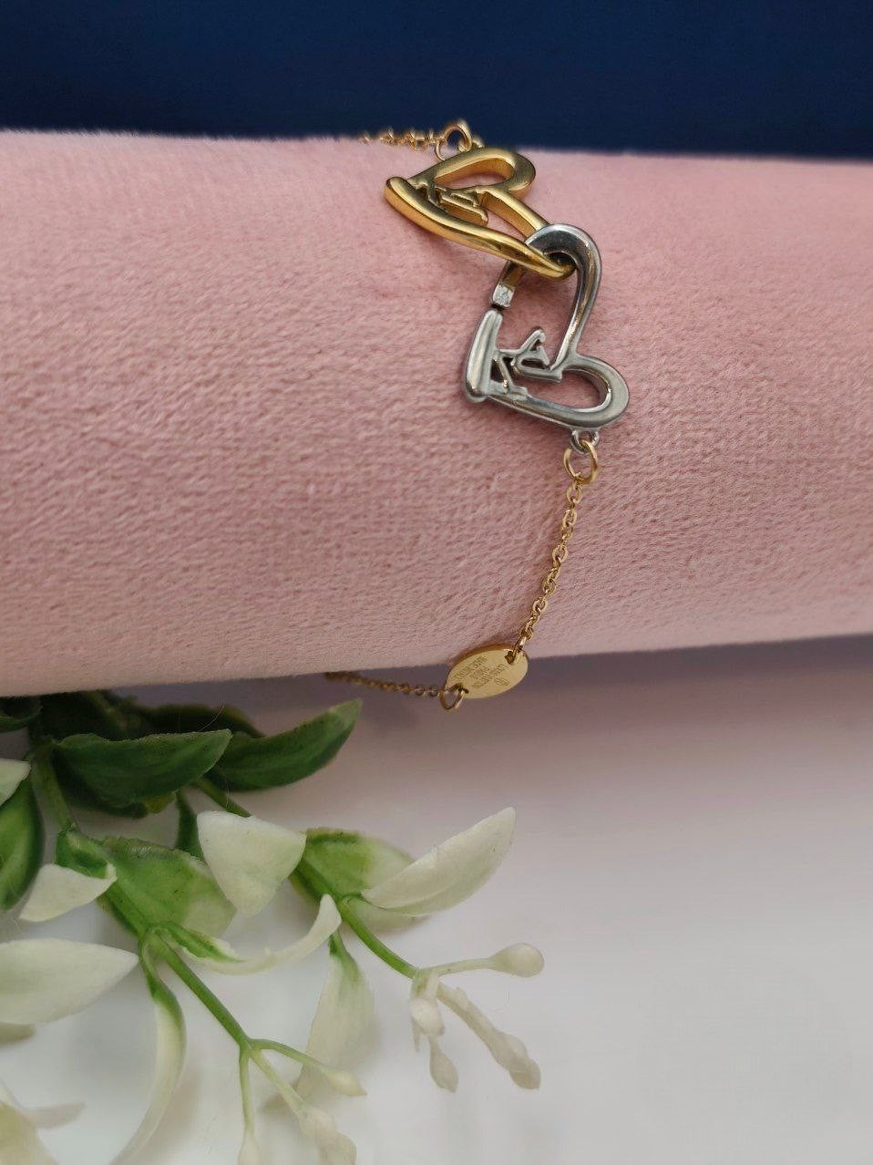 Stainless Steel LV Heart Bracelet