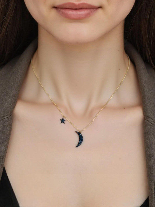 Stainless Steel Mezzaluna Necklace